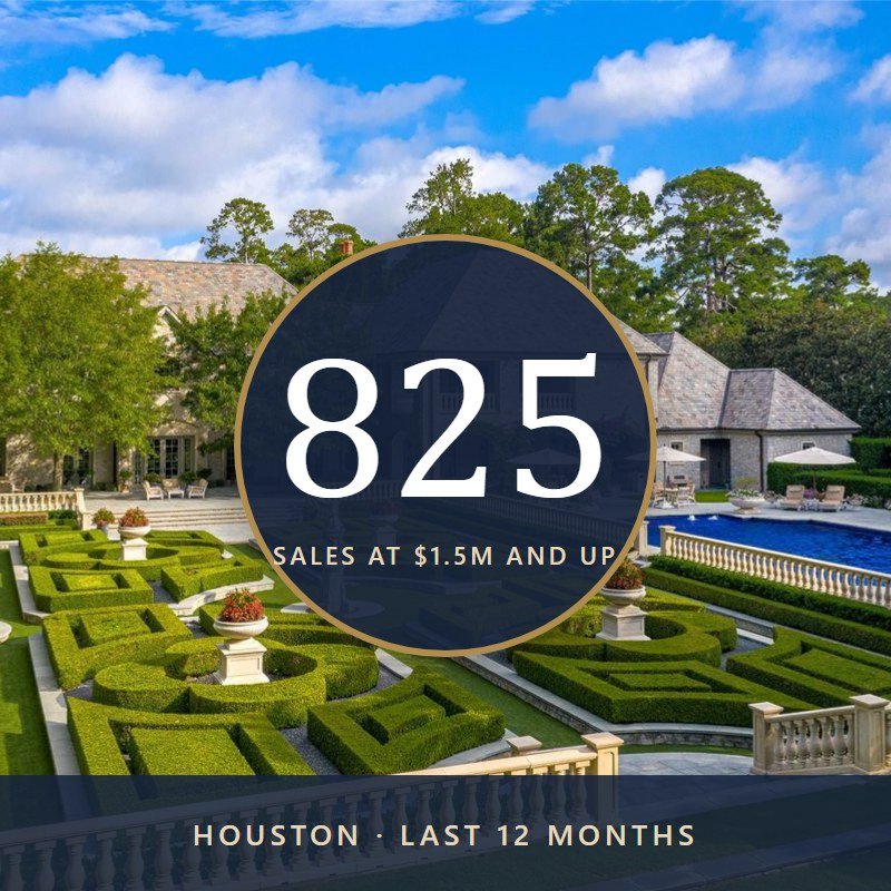 The Houston Price Ladder: 825 Sales at $1.5M and Up in 12 Months