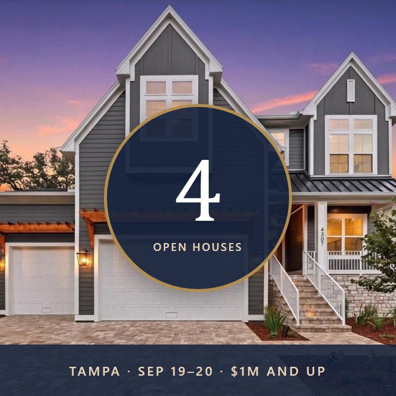Open Houses This Weekend in Tampa: 4 Homes at $1M and Up